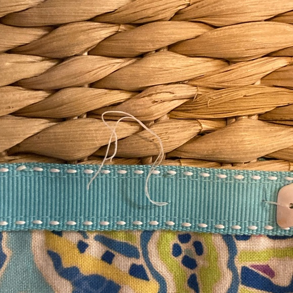 Vera Bradley Woven Tote with Blue and Tan Accents - Picture 5 of 8